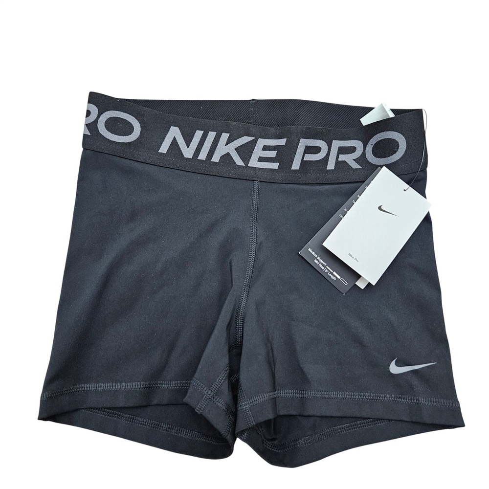 Nike Pro Shorts Womens S Black 3" Mid Rise Dri-FIT Athletic Spandex Training Gym